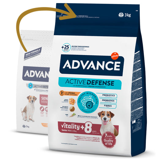 Advance Senior Mini +8 - Ração seca para cão de porte pequeno com mais de 8 anos
