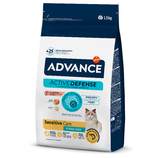 Advance Sensitive Sterilized - Ração seca para gato esterilizado - Sabor a Salmão
