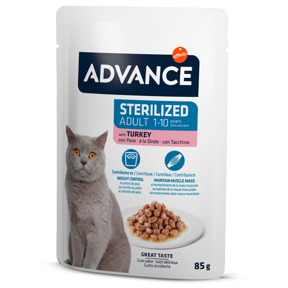 Advance Sterilized Adult - Alimentação húmida para gatos adultos esterilizados - Sabor a Peru