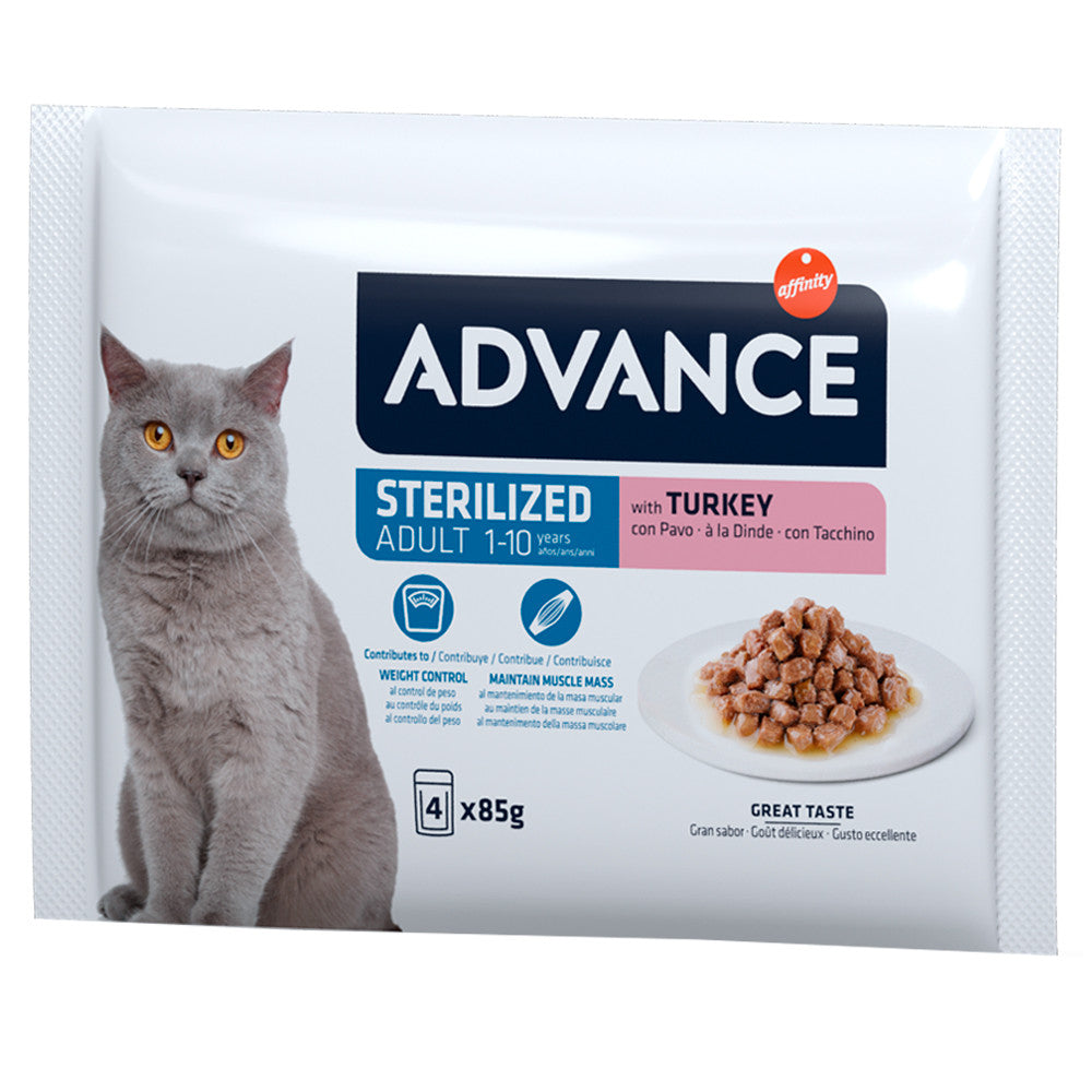 Advance Sterilized Adult - Alimentação húmida para gatos adultos esterilizados - Sabor a Peru