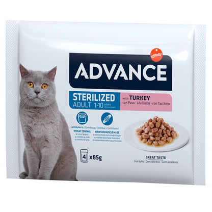 Advance Sterilized Adult - Alimentação húmida para gatos adultos esterilizados - Sabor a Peru