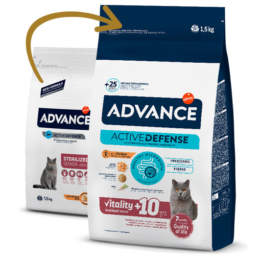 Advance Vitality Sterilized Senior +10 - Ração seca para gato esterilizado com mais de 10 anos