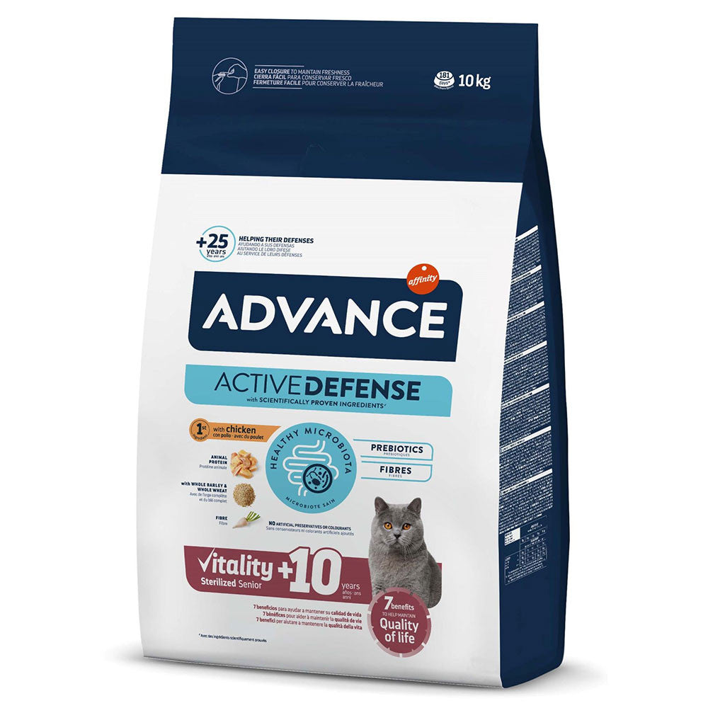 Advance Vitality Sterilized Senior +10 - Ração seca para gato esterilizado com mais de 10 anos