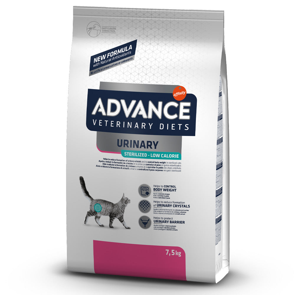 Advance VET Urinary Sterilized Low Calorie - Ração seca para gatos esterilizados com problemas urinários