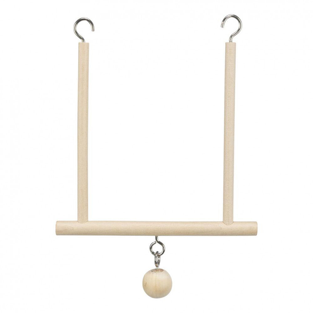 Baloiço simples em madeira para aves