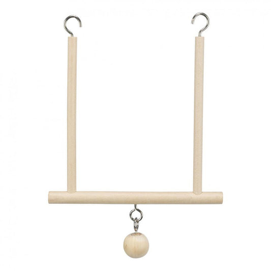 Baloiço simples em madeira para aves