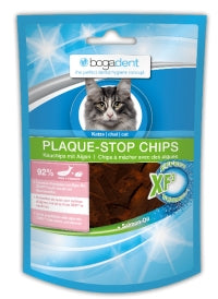 Bogadent Plaque-Stop Chips - Biscoitos de higiene oral para gatos - Com Salmão