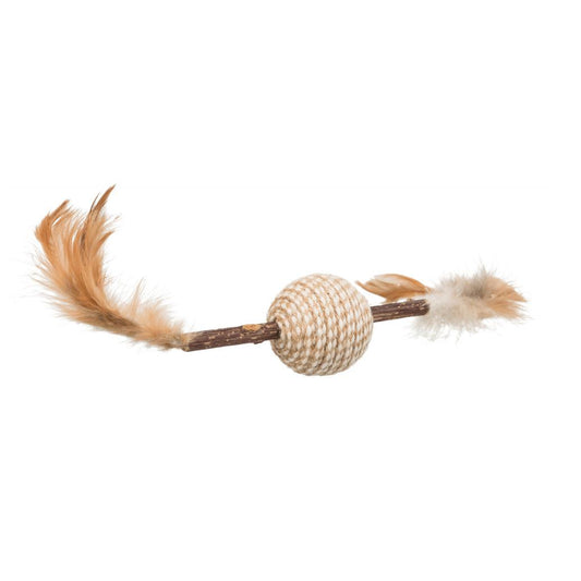 Brinquedo de matatabi com penas e bolas