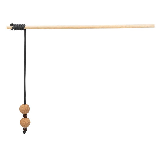 Cana com bolas em cortiça e madeira para gatos