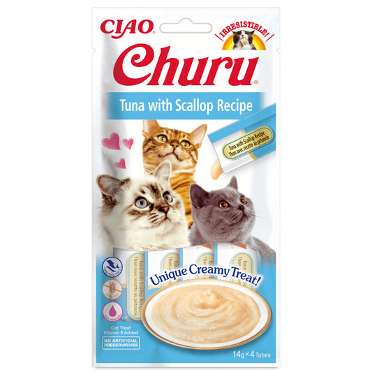 Churu Tuna & Scallop Recipe - Snack líquido para gatos