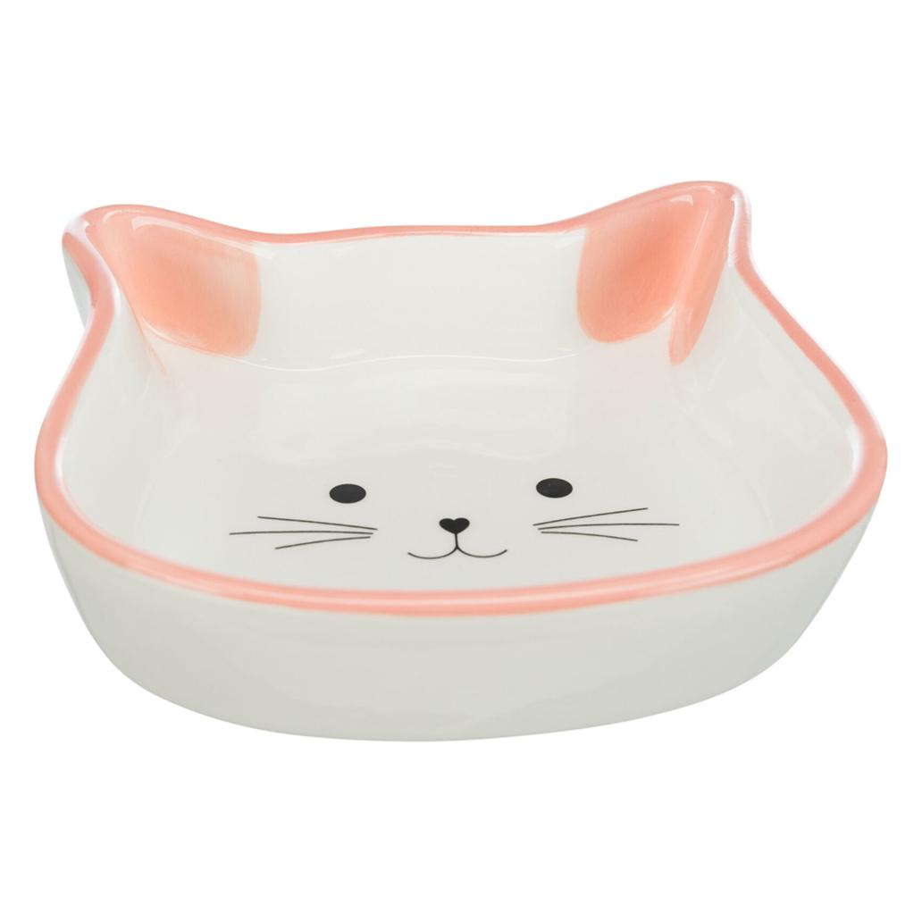 Comedouro em cerâmica com cara de gatinho para gatos