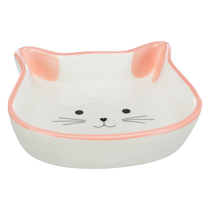 Comedouro em cerâmica com cara de gatinho para gatos