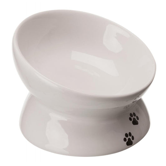 Comedouro elevado para gatos - Branco