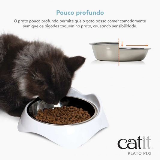 Comedouro PIXI em inox para gatos - Catit