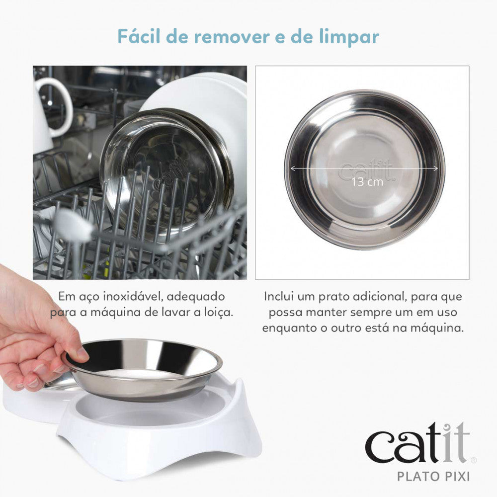 Comedouro PIXI em inox para gatos - Catit