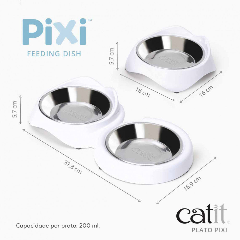Comedouro PIXI em inox para gatos - Catit