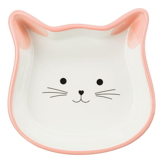 Comedouro em cerâmica com cara de gatinho para gatos