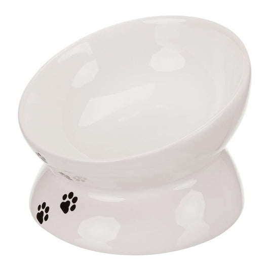 Comedouro elevado para gatos - Branco