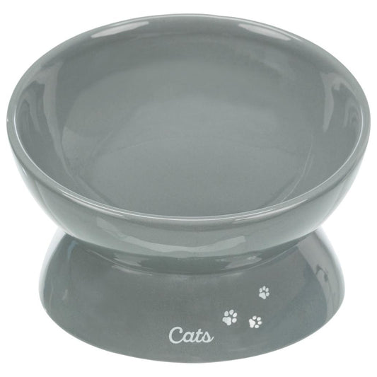 Comedouro XXL elevado para gatos - Cinzento
