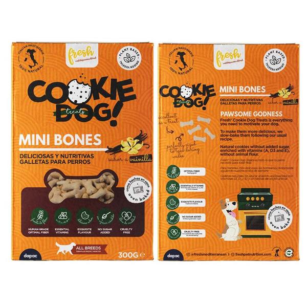 Fresh Cookie Dog Mini Bones - Biscoitos para cão com baunilha