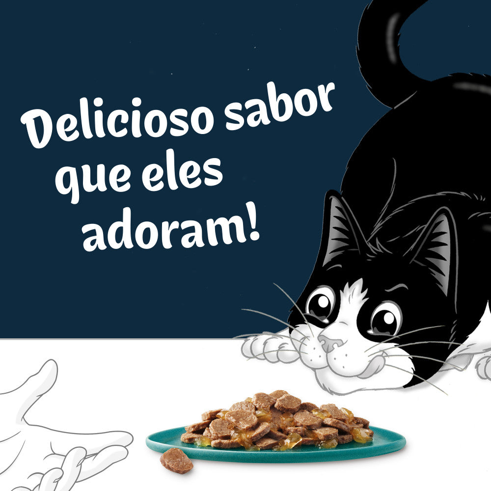 Felix Deliciously Sliced - Alimento em gelatina para gatos - Seleção de peixes