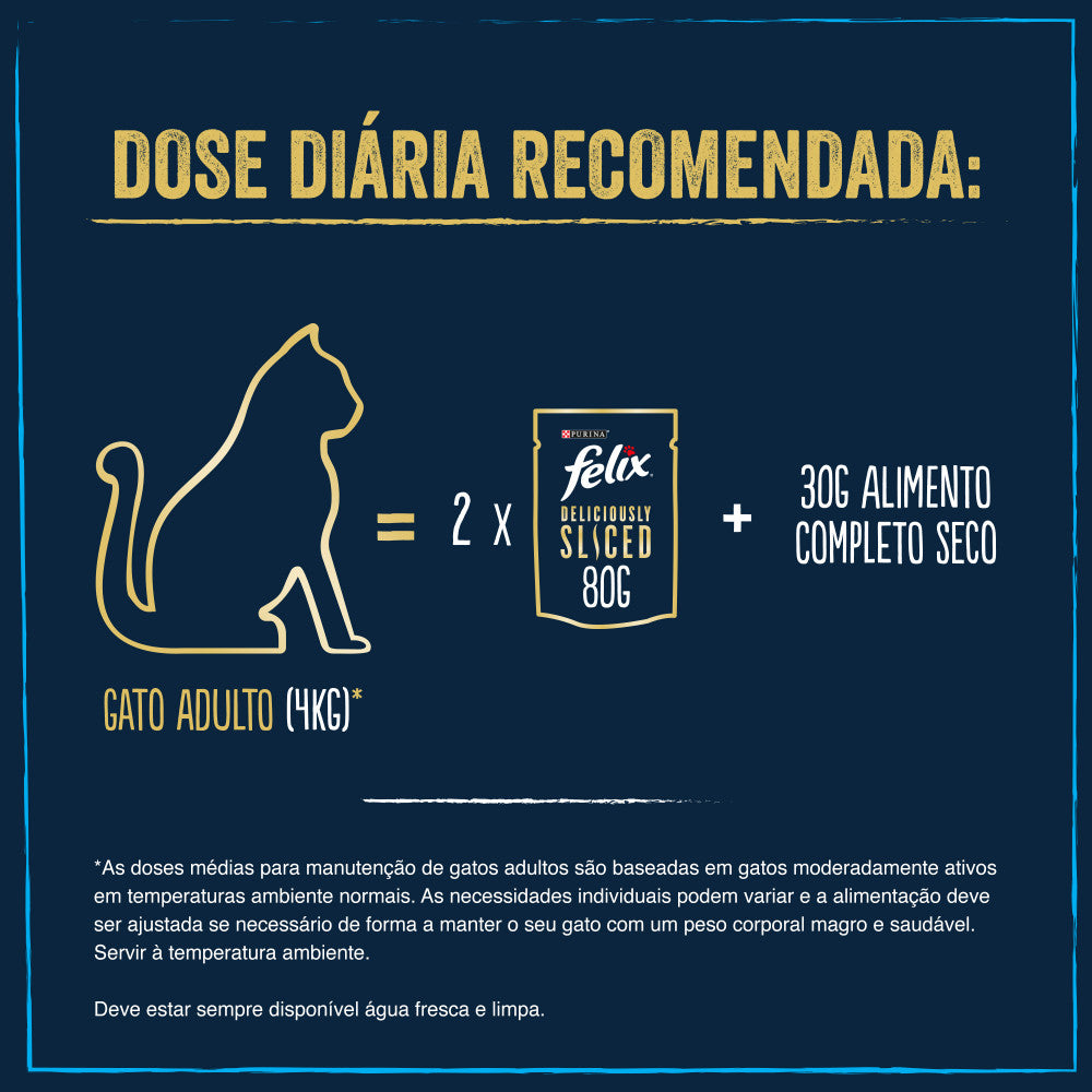 Felix Deliciously Sliced - Alimento em gelatina para gatos - Seleção de peixes