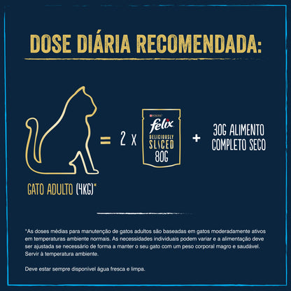 Felix Deliciously Sliced - Alimento em gelatina para gatos - Seleção de peixes