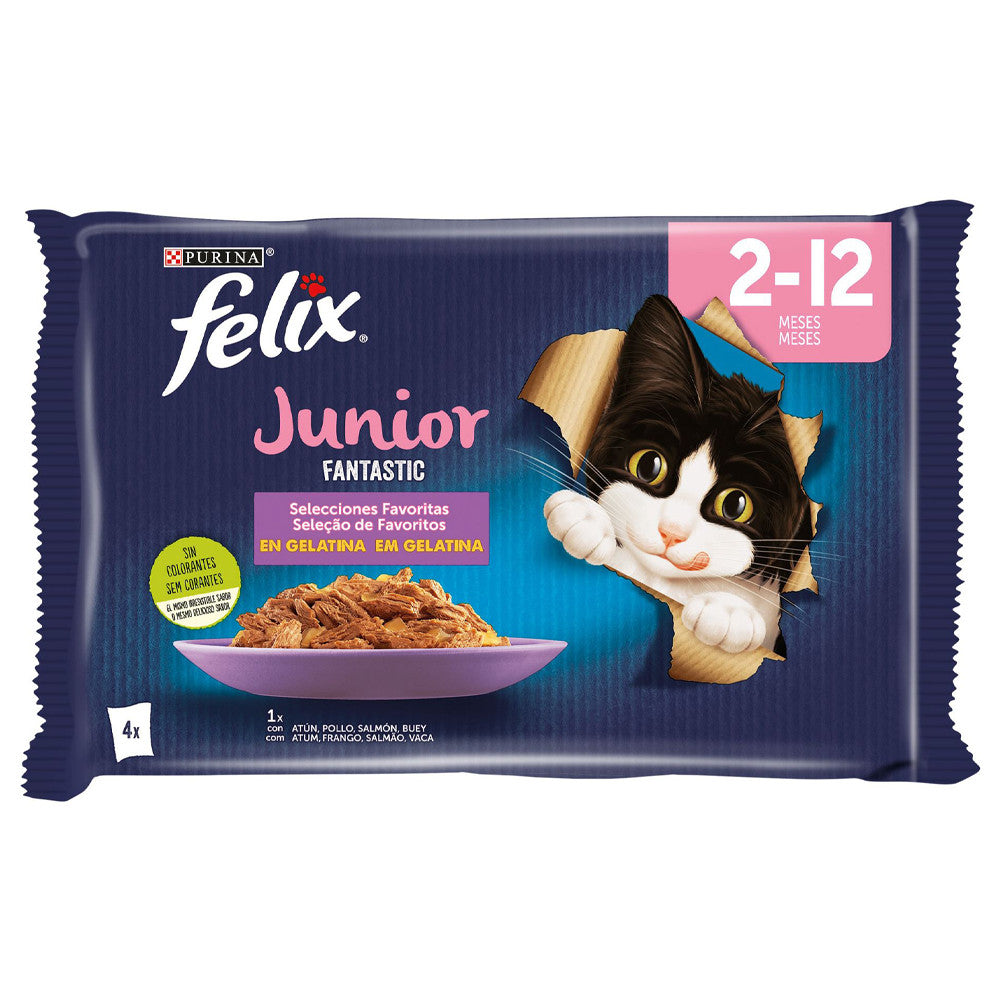 Felix Fantastic Junior - Alimento em gelatina para gatinhos
