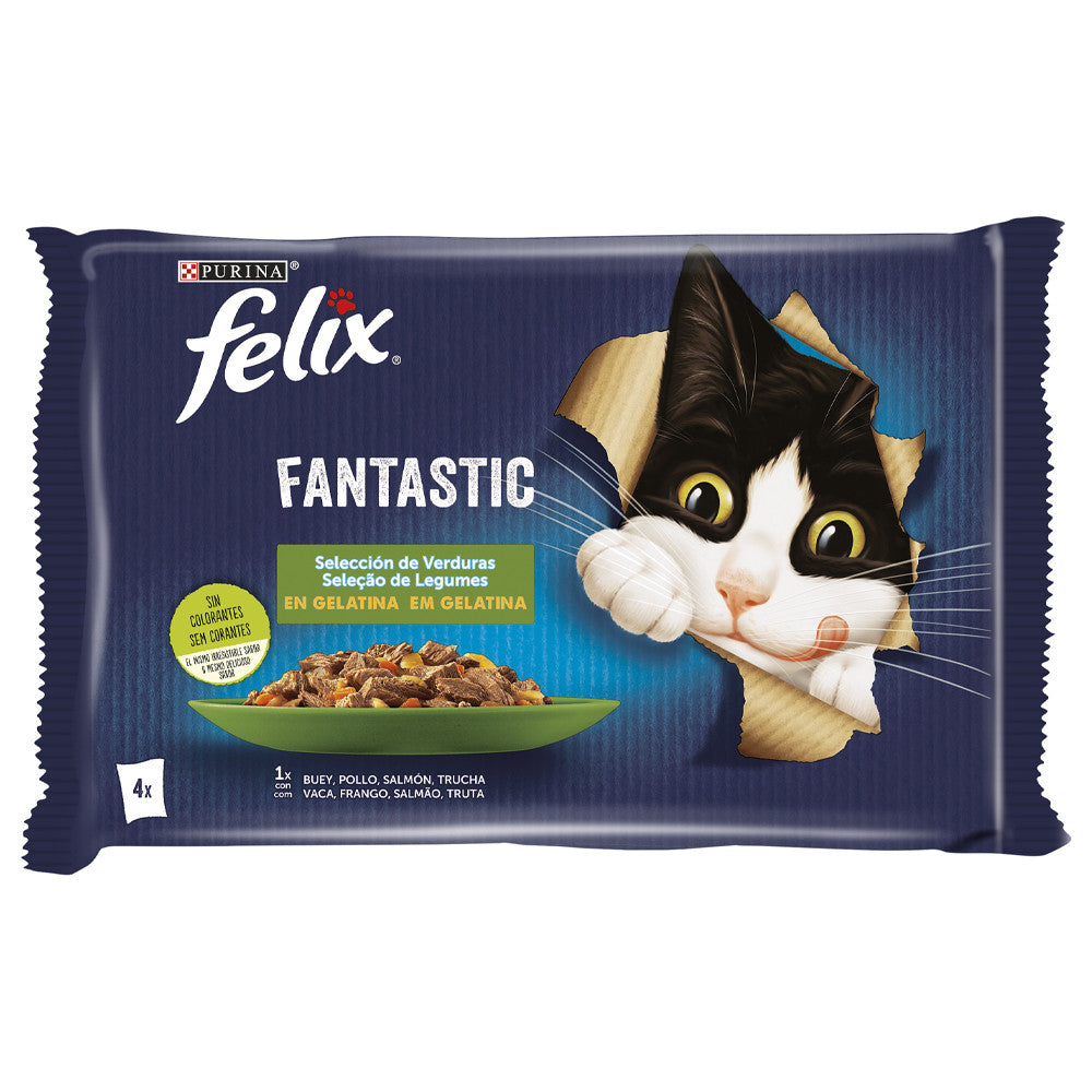 Felix Fantastic - Alimento em gelatina para gatos - Seleção de legumes