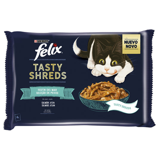 Felix Tasty Shreds - Alimento em molho para gatos - Seleção de peixes