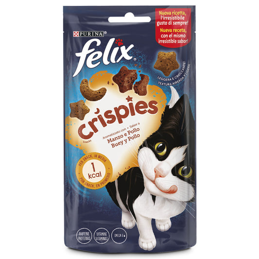 Felix Crispies - Biscoitos para gato - Com Vaca e Frango