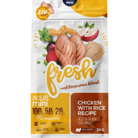 Fresh Mediterranean Blend Adult Mini - Ração seca para cão adulto de porte pequeno - Frango