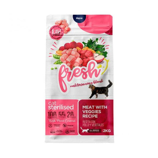 Fresh Mediterranean Blend Cat Sterilized - Ração seca para gatos adultos esterilizados - Carne e vegetais