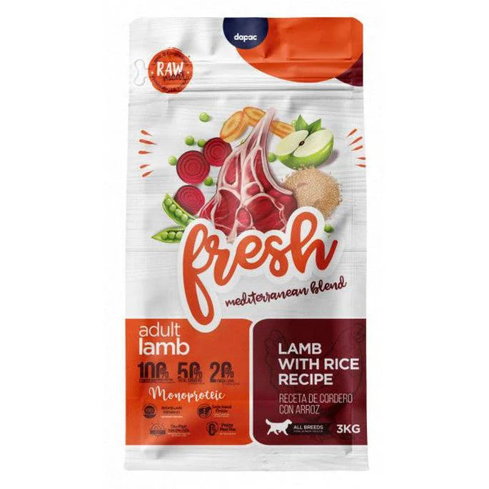 Fresh Mediterranean Blend Lamb - Ração seca para cão adulto - Borrego