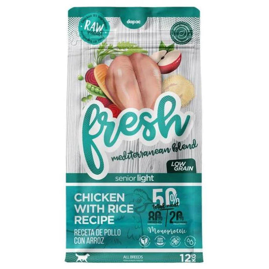 Fresh Mediterranean Blend Senior Light - Ração seca para cão com excesso de peso e/ou sénior