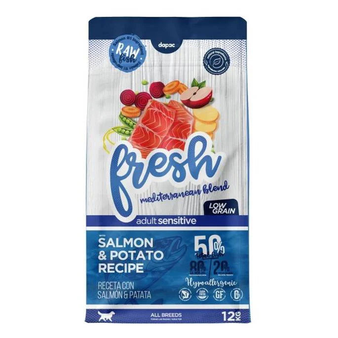Fresh Mediterranean Blend Adult Sensitive - Ração seca para cão adulto - Salmão e batata