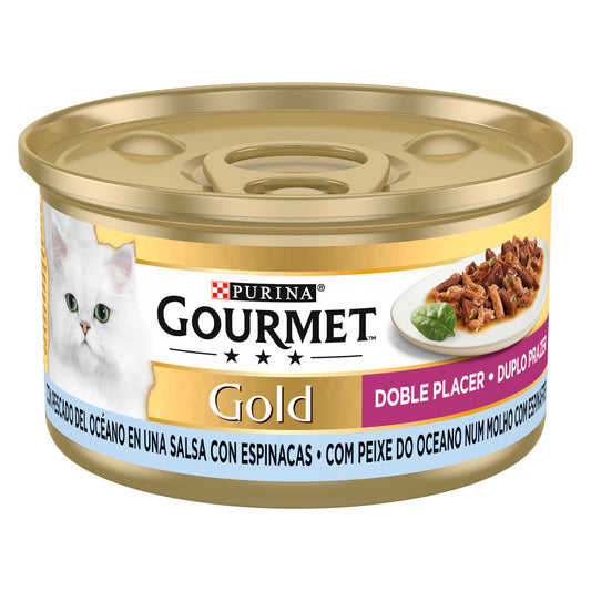 Gourmet Gold Duplo Prazer - Alimento para gatos - Peixe do Oceano e espinafres