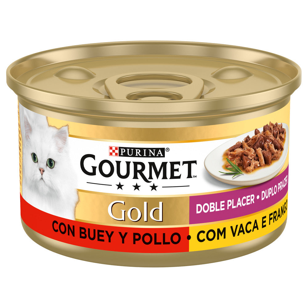 Gourmet Gold Duplo Prazer - Alimento para gatos - Vaca e Frango