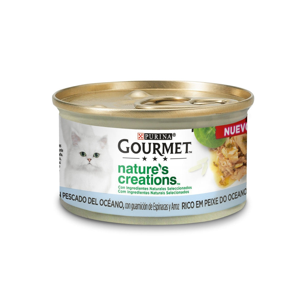 Gourmet Nature's Creations - Alimento para gatos - Peixe do Oceano com espinafres e arroz
