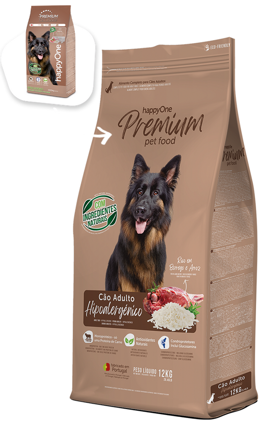 HappyOne Premium Cão Adulto Hipoalergénico