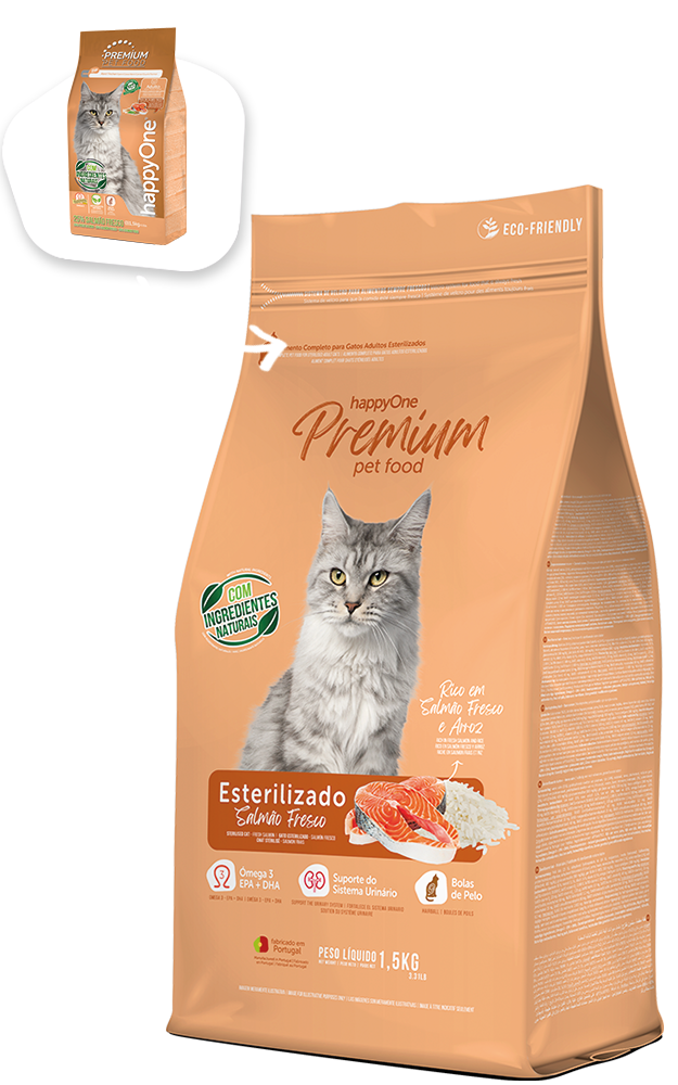HappyOne Premium Gato adulto - salmão fresco