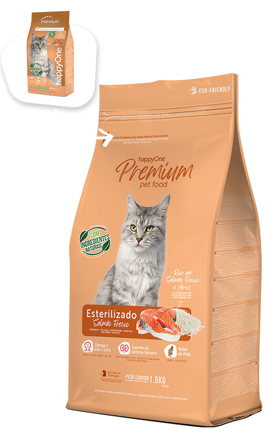 HappyOne Premium Gato adulto - salmão fresco