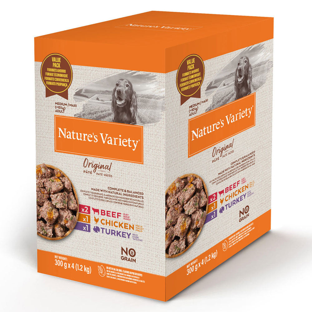 Nature's Variety Original Medium/Maxi Multipack - Patê para cão medio/maxi - Sem cereais