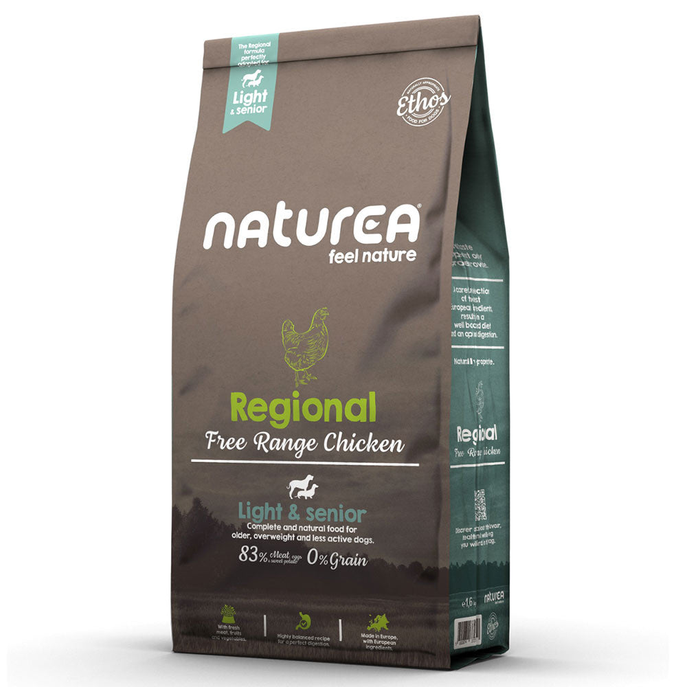 Naturea Ethos Regional Light & Senior - Ração seca para cão adulto e sénior para controlo do peso - Frango