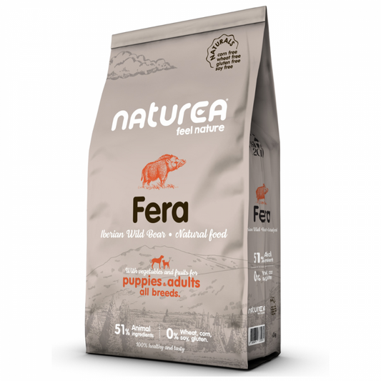 Naturea Naturals Fera - Ração seca para cão e cachorro - Javali selvagem