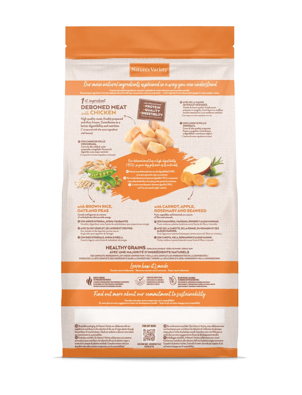 Nature's Variety Healthy Grains - Ração seca para cão adulto mini - Sabor a Frango com cereais saudáveis