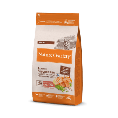 Nature's Variety Adulto No Grain - Ração seca para gato adulto - Sabor a salmão sem cereais
