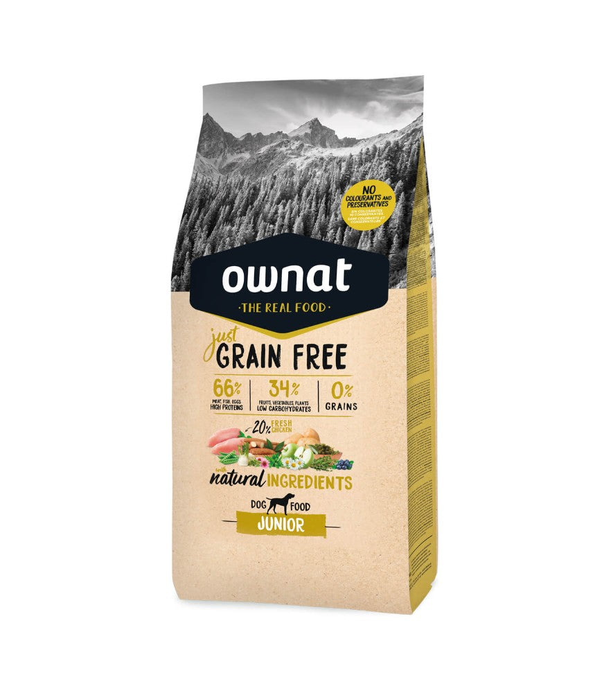 Ownat Just Grain Free Junior - Ração seca para cachorro - Sabor a Frango