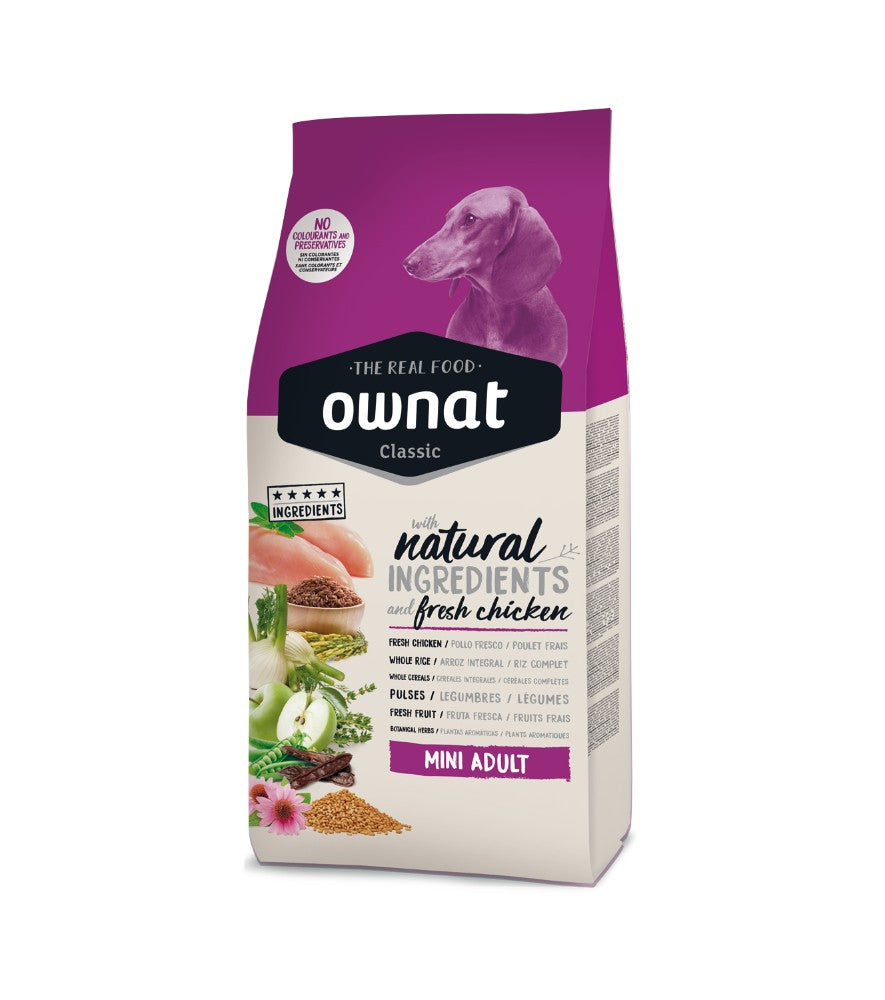 Ownat Classic Mini Adulto - Ração seca para cães adultos de porte pequeno