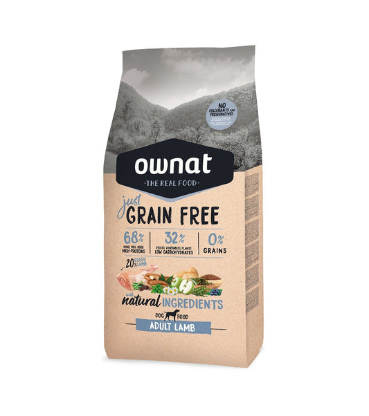 Ownat Just Grain Free Cão Adulto - Ração seca para cão adulto - Sabor a Borrego